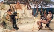 Sir Lawrence Alma-Tadema,OM.RA,RWS Sappho and Alcaeus Spain oil painting artist